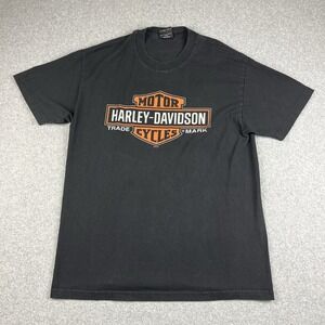 Harley Davidson T Shirt Mens Large Black Avalanche Colorado Miner Biker Y2K